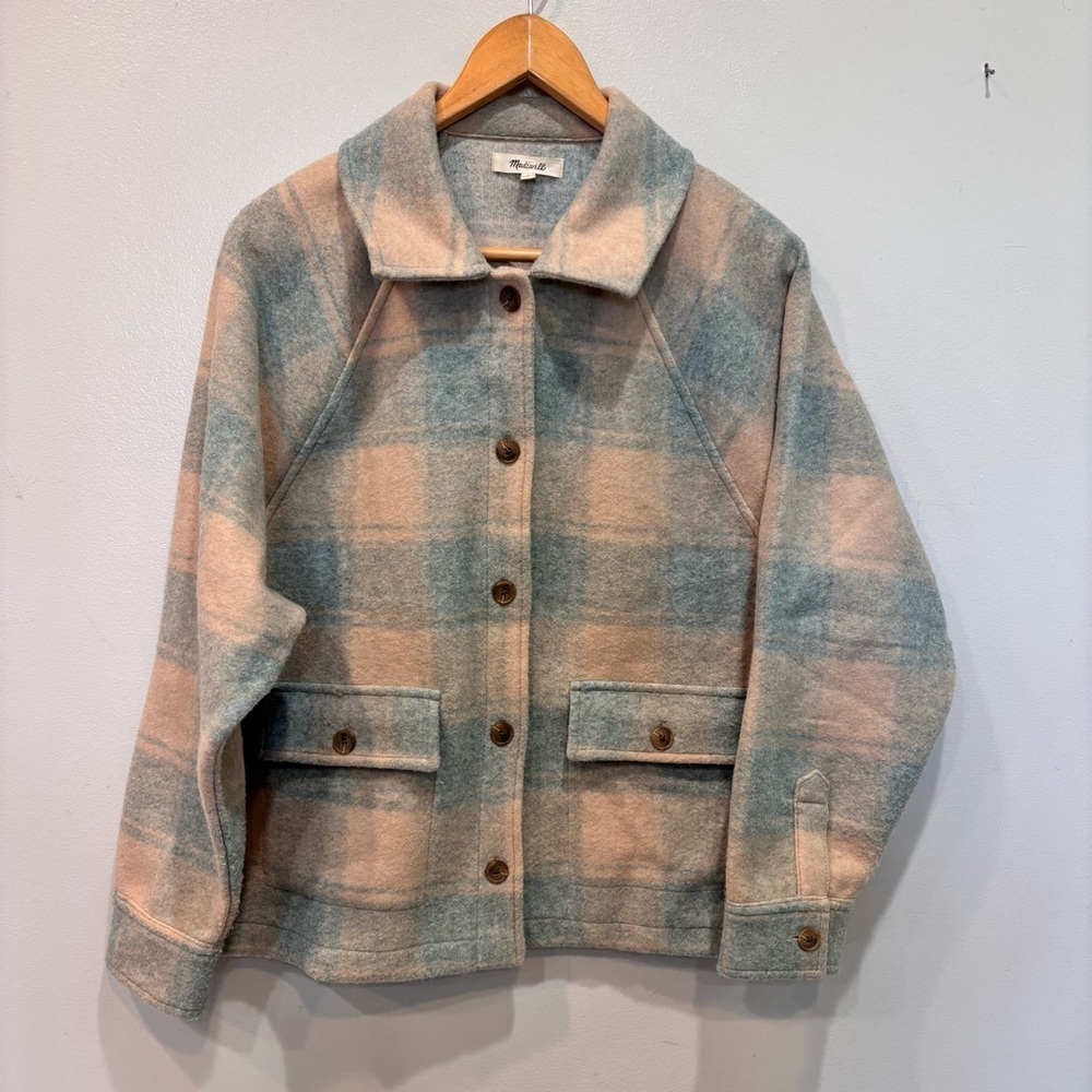 Madewell Oversized Brushed Jacquard Plaid Jacket Women’s Size Small